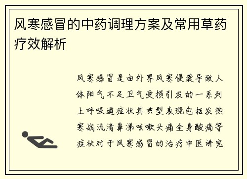 风寒感冒的中药调理方案及常用草药疗效解析